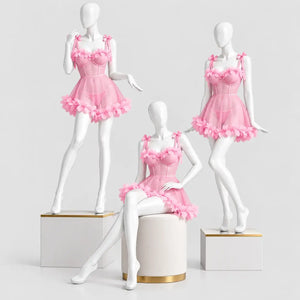 Floral Mesh Babydoll with Tie Straps