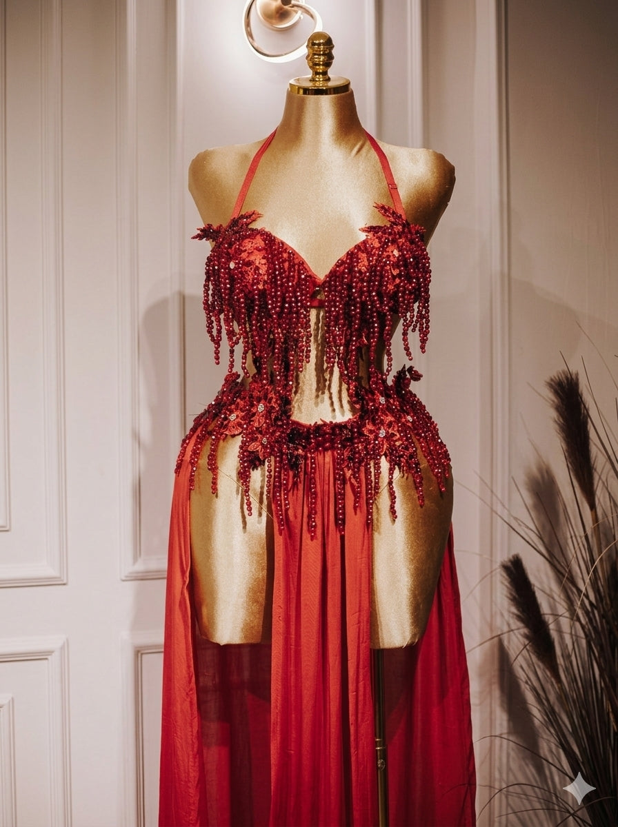 Handmade belly dance costume