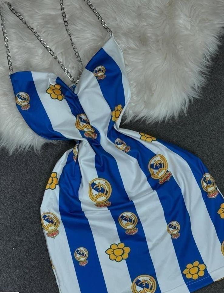 Real Madrid FC mini dress with chain straps
