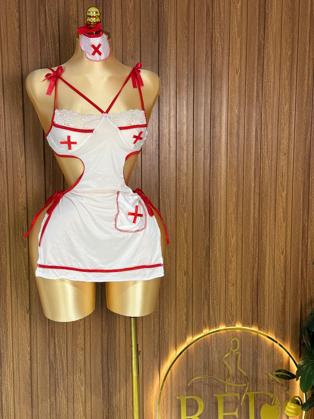 Nurse Costume Lingerie Set with Headband