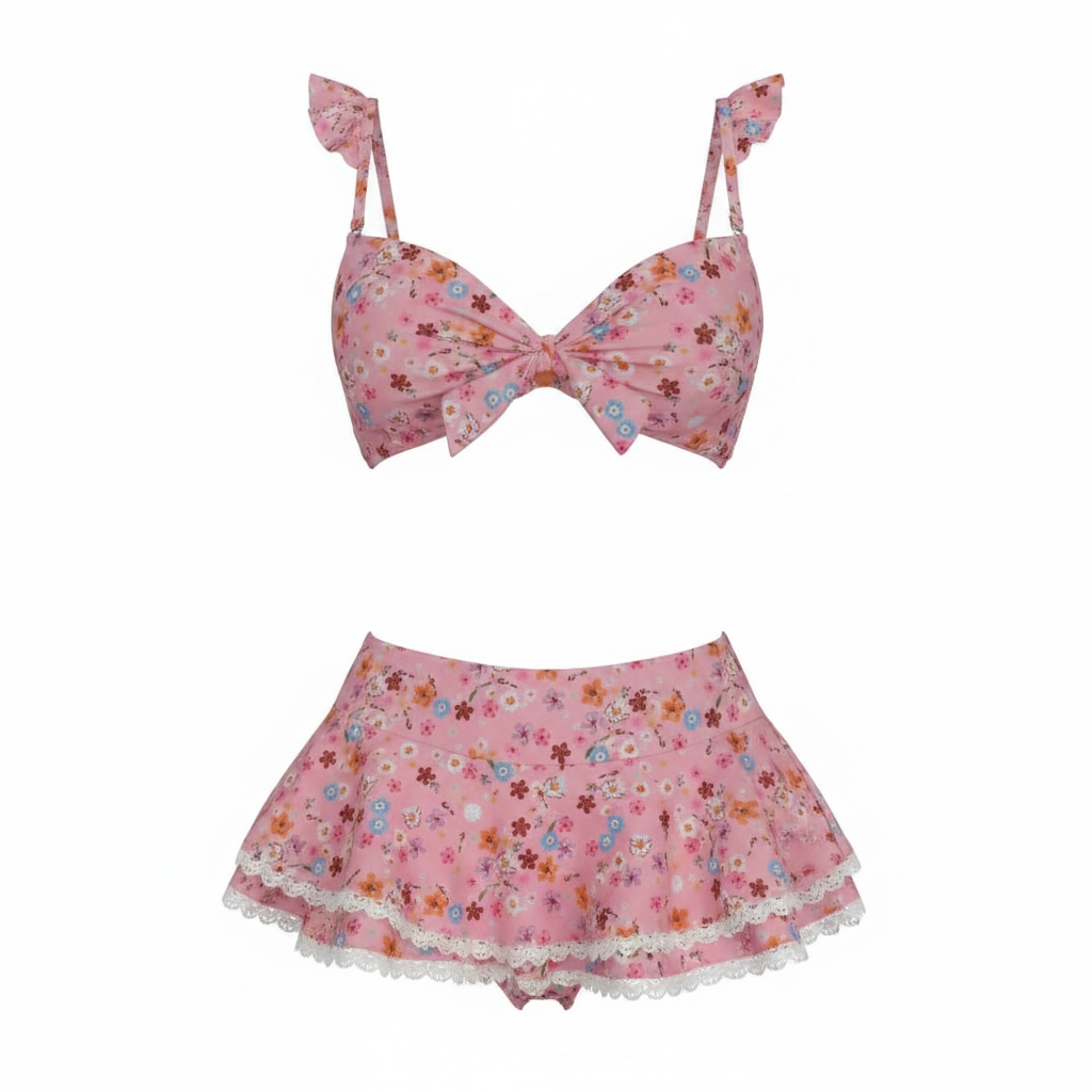 2-Piece Floral Tie-Front Skirt Set