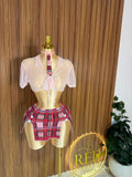 Tie-Front Crop Top & Plaid Skirt Costume