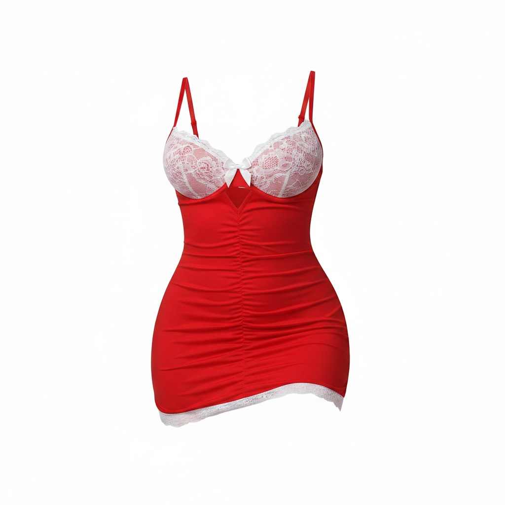 Lace-Cup Lingerie Mini Dress