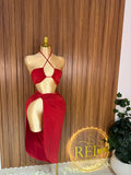 Halter Top & Ruched Skirt Set