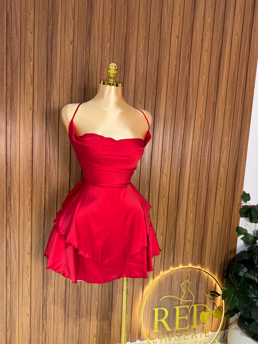 Satin Spaghetti Strap Mini Dress
