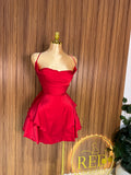 Satin Spaghetti Strap Mini Dress