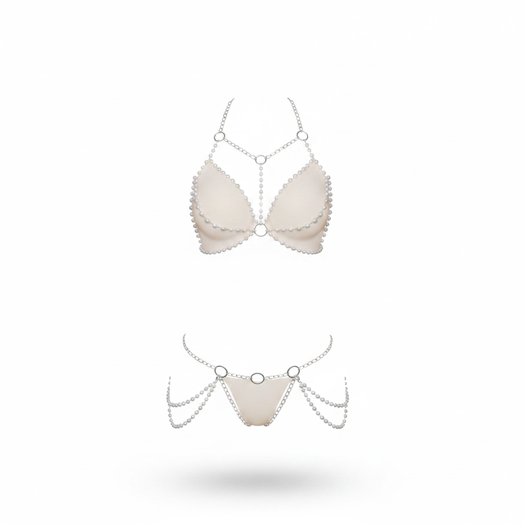 2-Piece Pearl Body Chain Lingerie Set