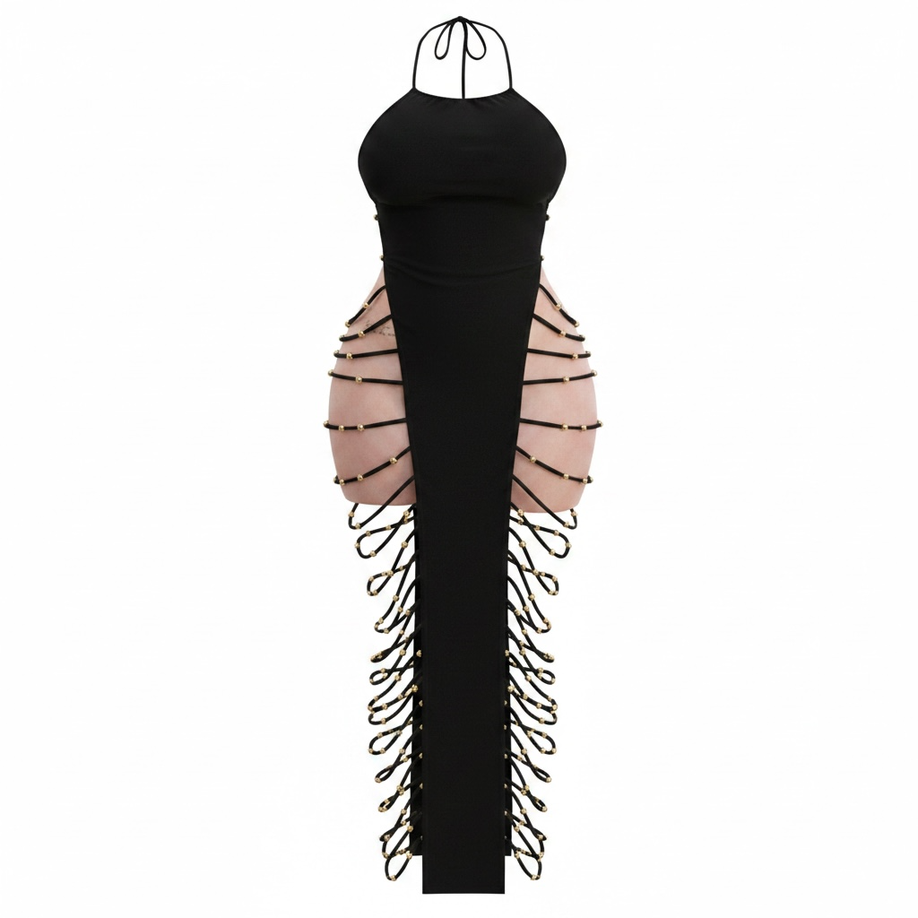 Side Cut-Out Strappy Lingerie Dress