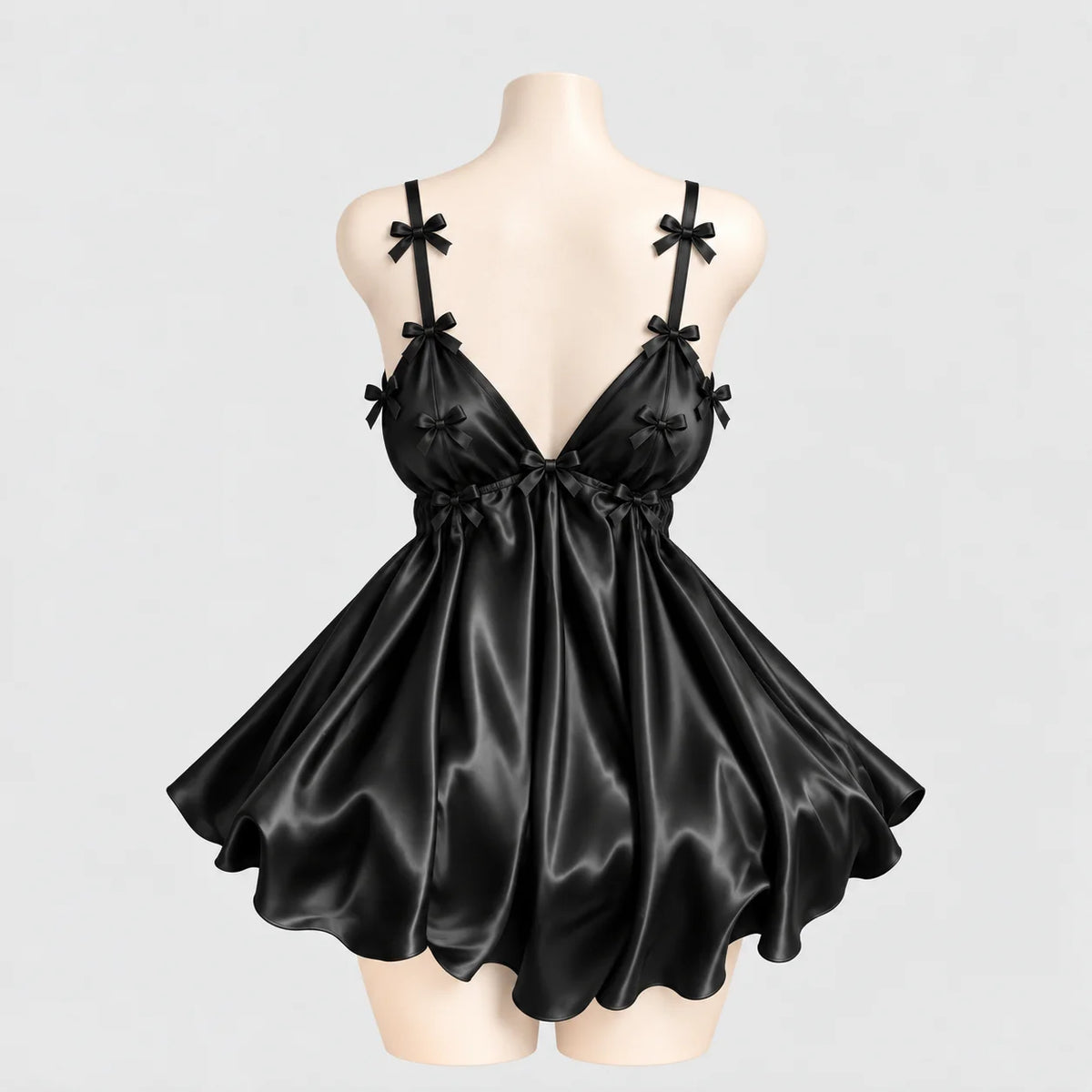 Bow Detail Satin Slip Dress