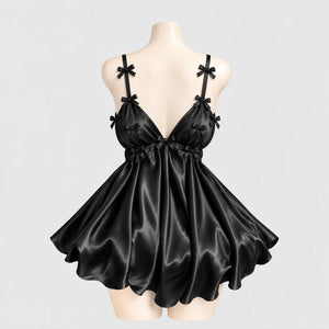 Bow Detail Satin Slip Dress