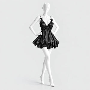 Bow Detail Satin Slip Dress
