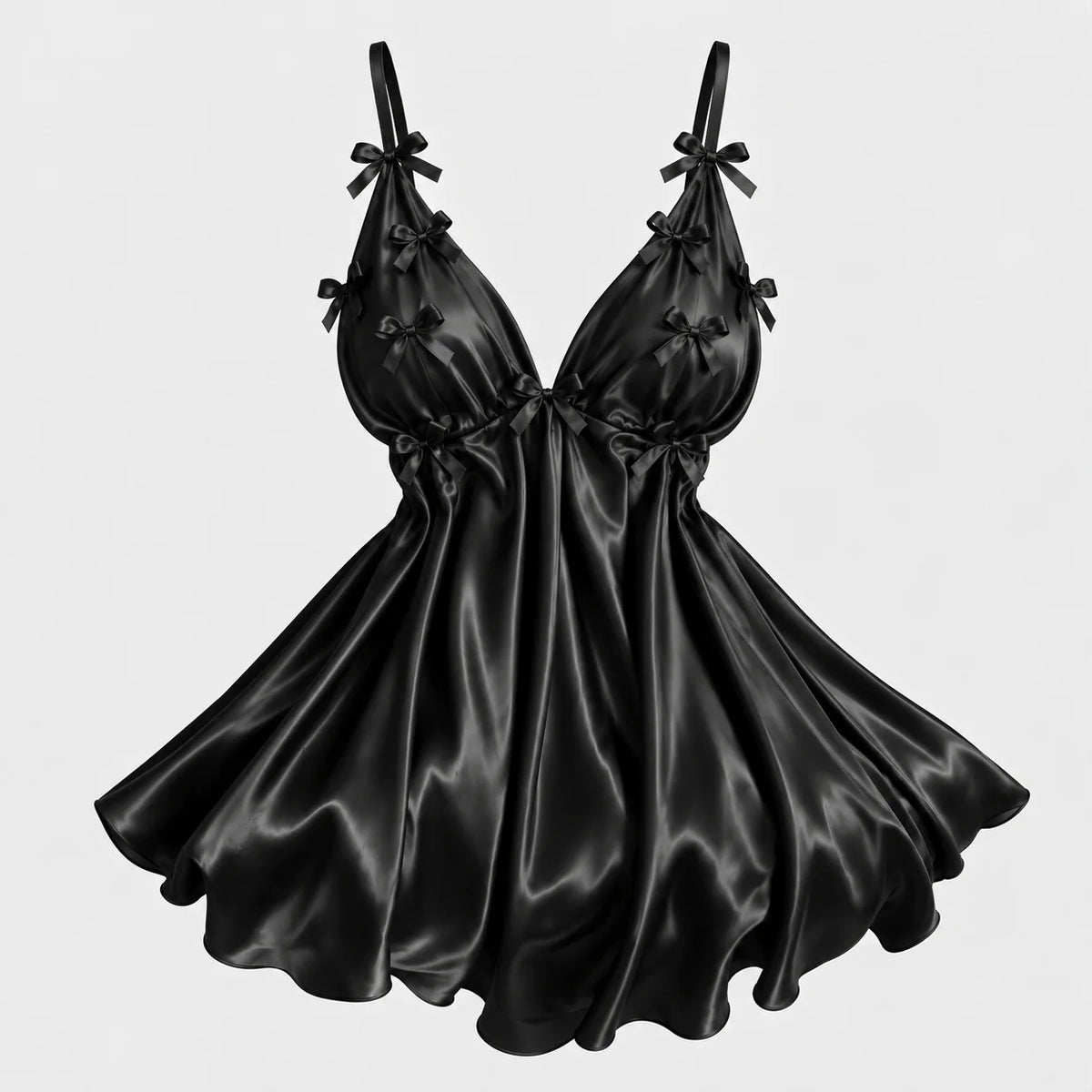 Bow Detail Satin Slip Dress