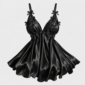 Bow Detail Satin Slip Dress