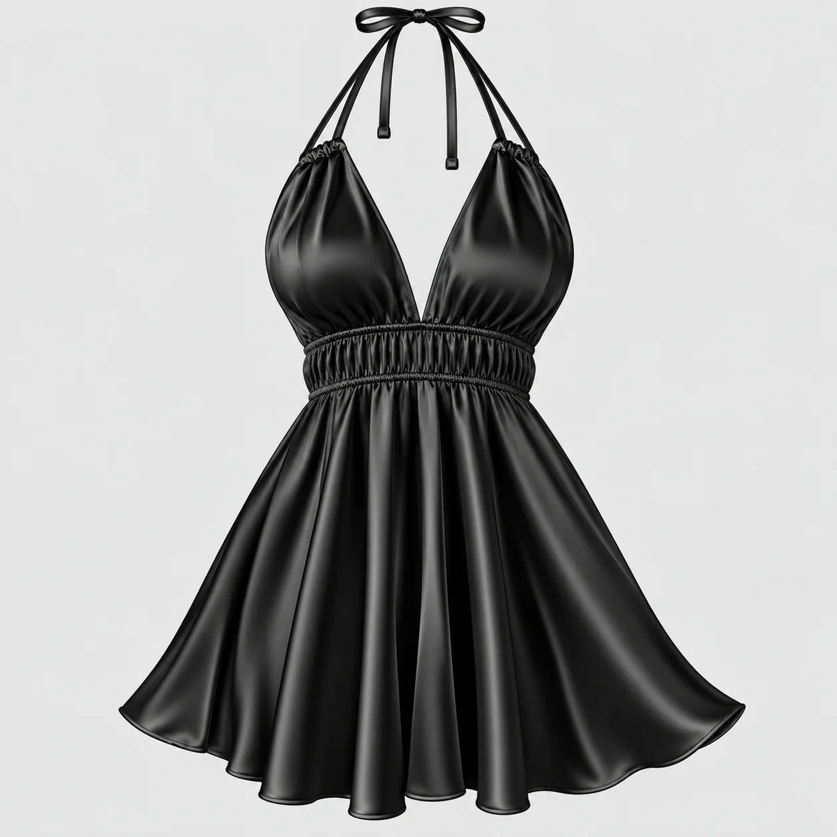 Satin Halter Mini Dress