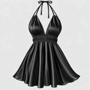 Satin Halter Mini Dress