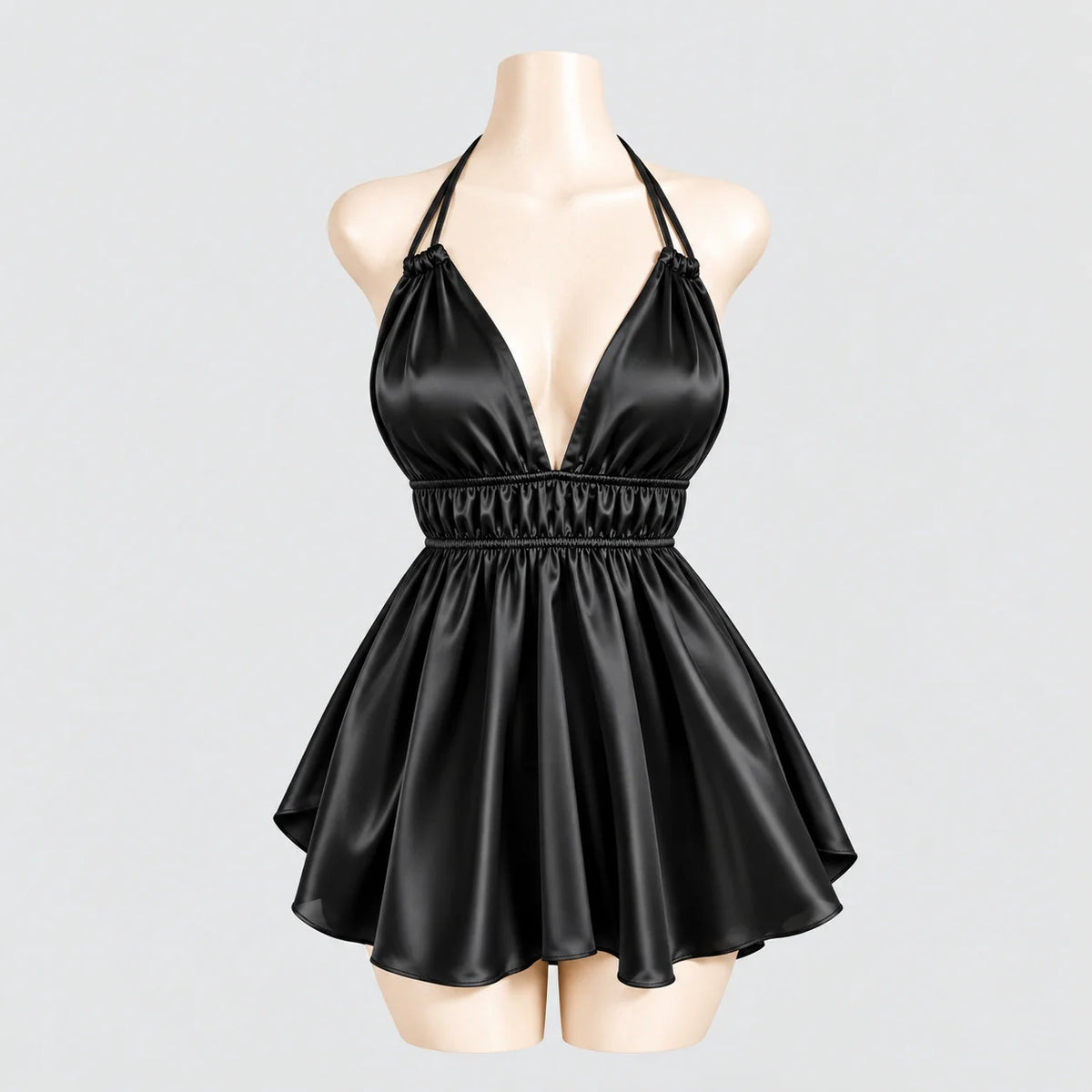 Satin Halter Mini Dress