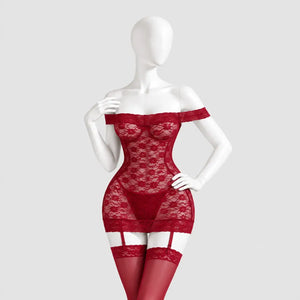 Off-Shoulder Lace Chemise
