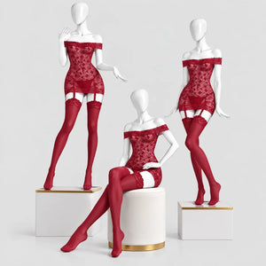 Off-Shoulder Lace Chemise