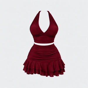 Allure Ruched Halter Set