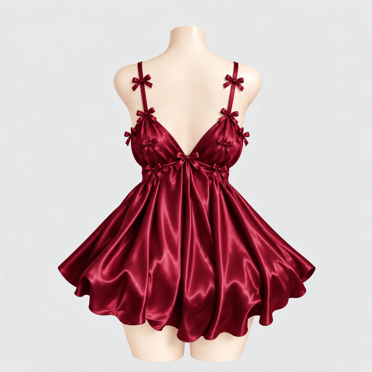 Bow Detail Satin Slip Dress
