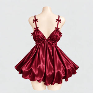Bow Detail Satin Slip Dress