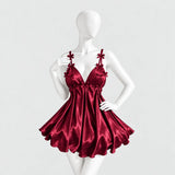 Bow Detail Satin Slip Dress