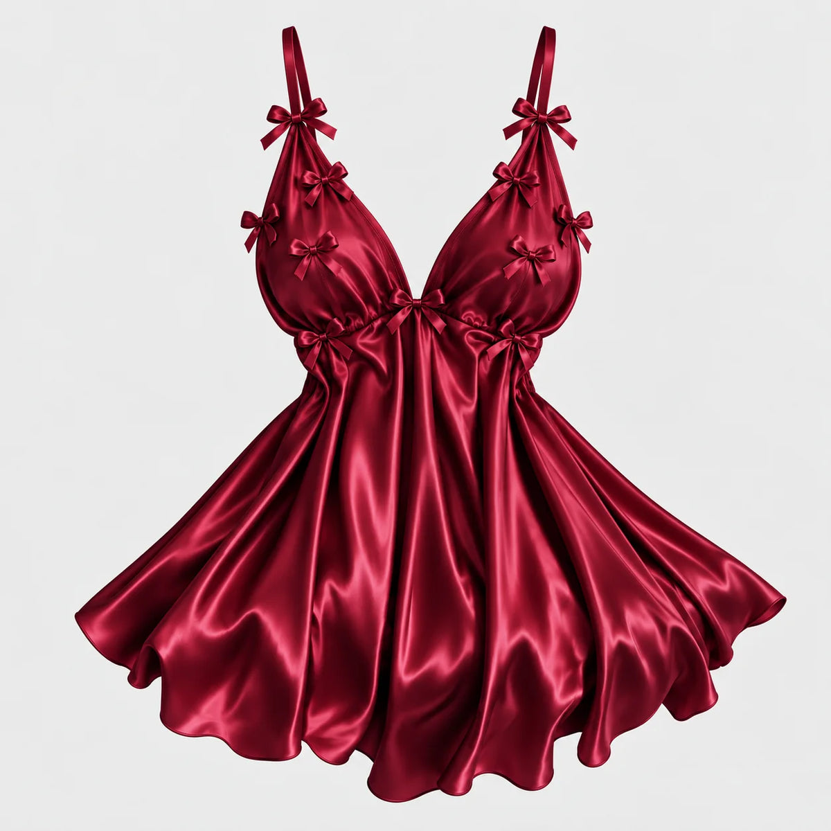 Bow Detail Satin Slip Dress