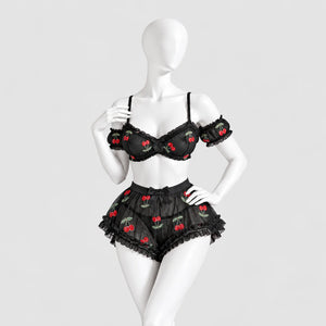 Sweet Cherry Two-Piece Lingerie Set