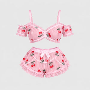 Sweet Cherry Two-Piece Lingerie Set