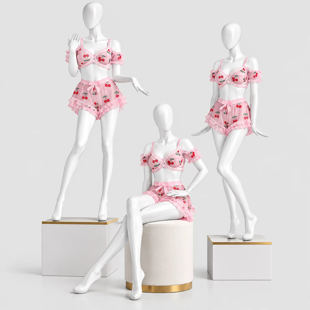 Sweet Cherry Two-Piece Lingerie Set