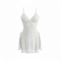V-Neck Side-Tie Lingerie Mini Dress