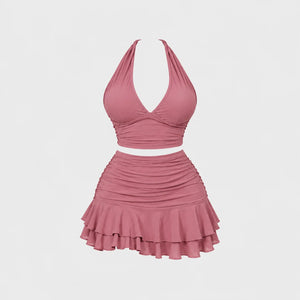 Allure Ruched Halter Set