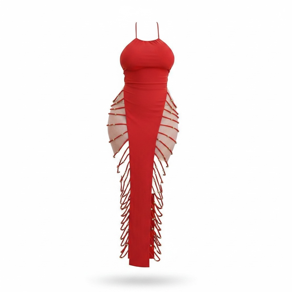 Side Cut-Out Strappy Lingerie Dress