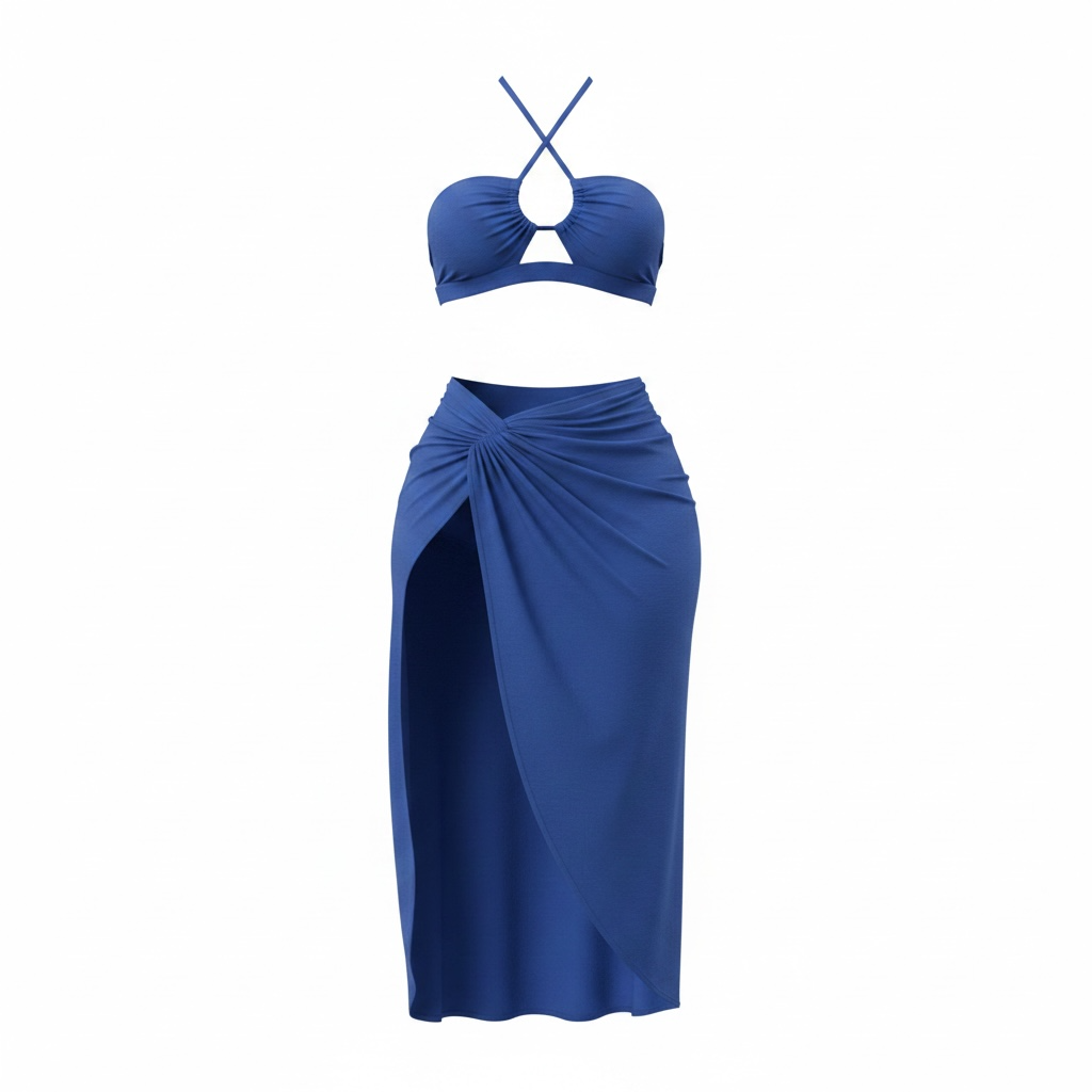 Halter Top & Ruched Skirt Set