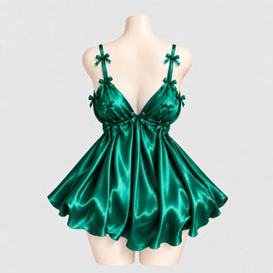 Bow Detail Satin Slip Dress