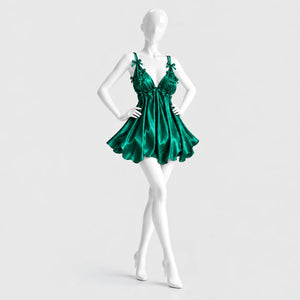 Bow Detail Satin Slip Dress