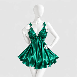 Bow Detail Satin Slip Dress