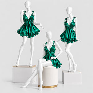 Bow Detail Satin Slip Dress