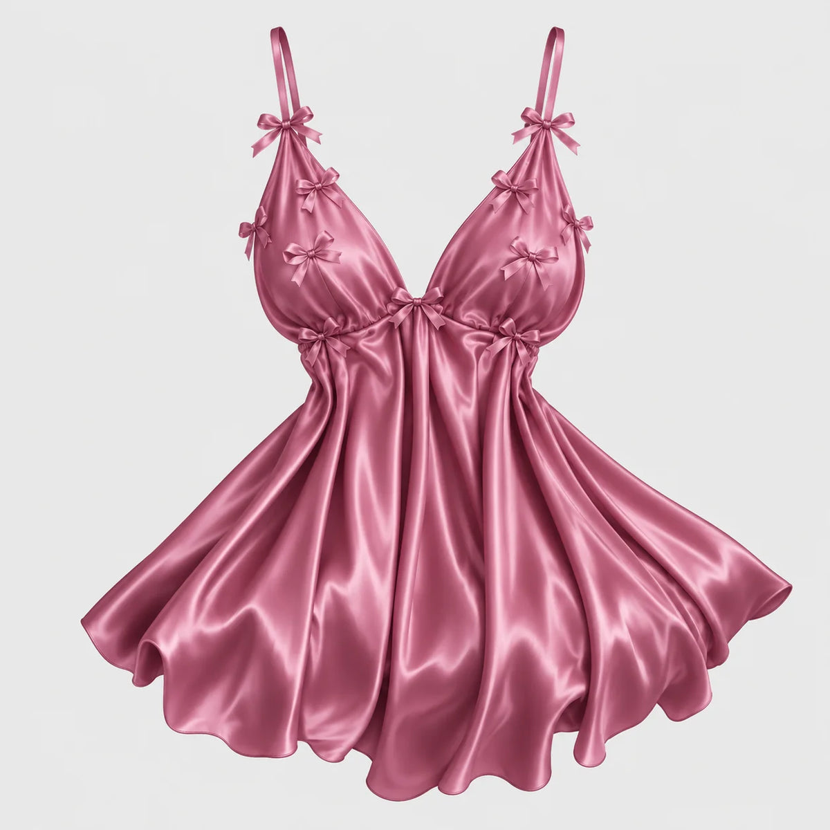 Bow Detail Satin Slip Dress
