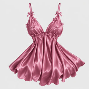 Bow Detail Satin Slip Dress