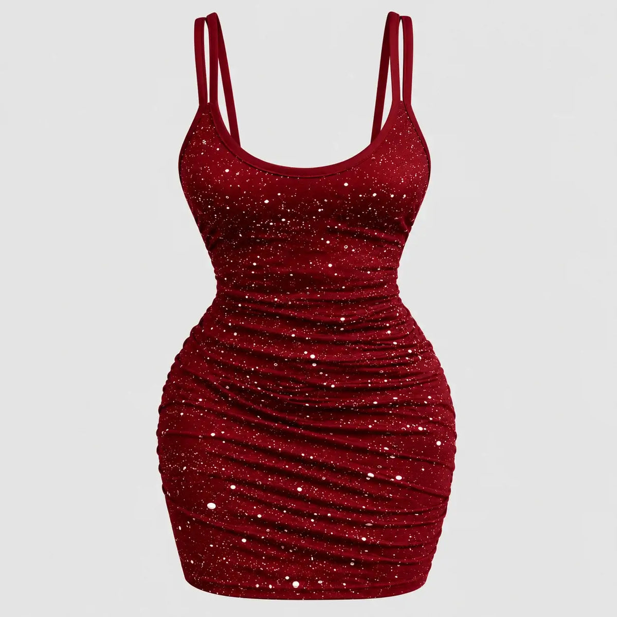 Glitter mini dress with a lace butterfly back
