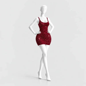 Glitter mini dress with a lace butterfly back
