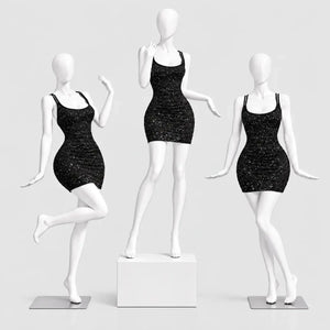 Glitter mini dress with a lace butterfly back
