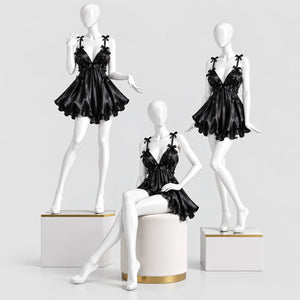 Bow Detail Satin Slip Dress