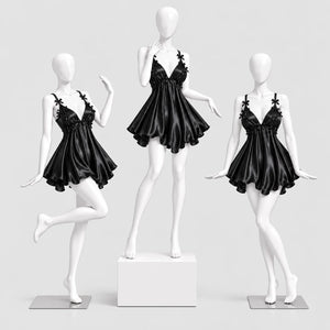 Bow Detail Satin Slip Dress