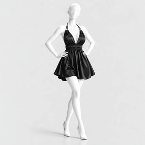 Satin Halter Mini Dress