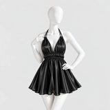 Satin Halter Mini Dress