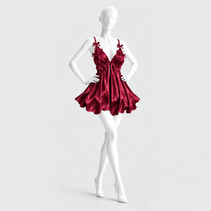 Bow Detail Satin Slip Dress