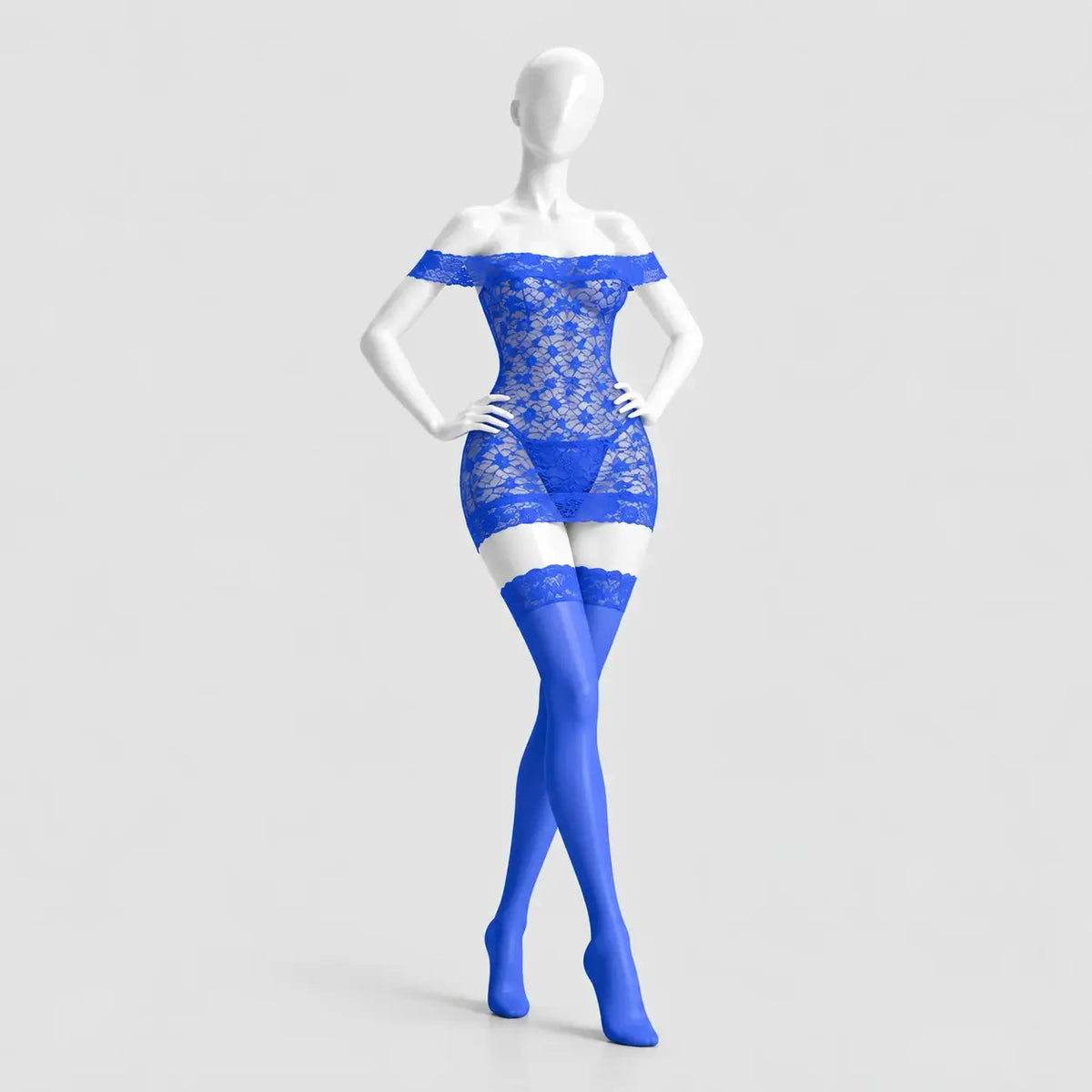Off-Shoulder Lace Chemise