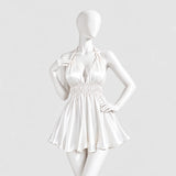 Satin Halter Mini Dress